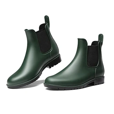 Afbeelding van DREAM PAIRS Wellington Waterdichte regenlaarzen voor dames, Olijfgroen