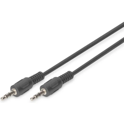 Afbeelding van Digitus AK 510100 025 S Jackplug Audio Aansluitkabel [1x male 3,5 mm 1x mm] 2.50 m Zwart