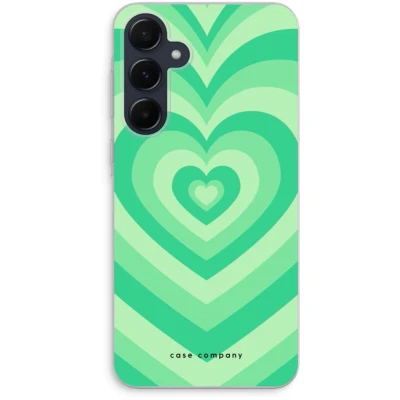 Afbeelding van Case Company® hoesje geschikt voor Samsung Galaxy A55 Hart Groen Soft Cover Telefoonhoesje Bescherming aan alle Kanten en Schermrand