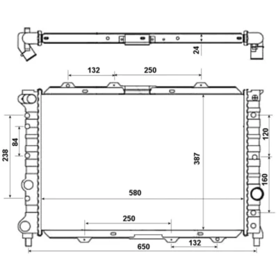 Afbeelding van NRF 58202 Radiateur Aluminium 580 387 24 Met aanbouwdelen Koelribben gesoldeerd ALFA ROMEO: 156 Saloon