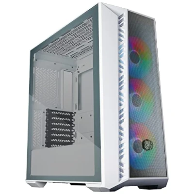 Image de Cooler Master MasterBox 520 MESH Mid tower ATX étendu panneau latéral fenêtré (verre trempé) pas d&#039;alimentation (ATX) blanc USB/Audio
