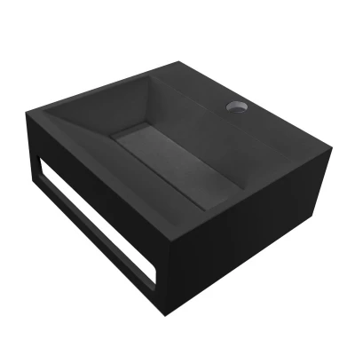 Afbeelding van Wiesbaden Julia fontein Solid surface 30 x 28 12,5 cm mat zwart