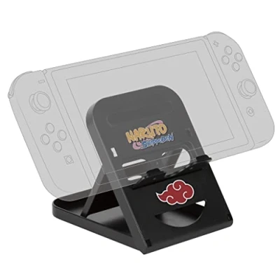 Image de Konix Naruto Shippuden Support Stand pour Nintendo Switch, Switch 2, smartphones et tablettes Position réglable Motif Akatsuki Noir rouge