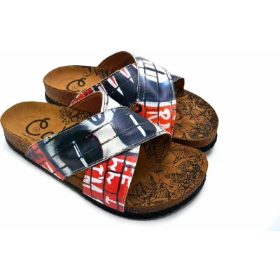 Afbeelding van GOBY Scary Eyes Slippers Sandalen Hoge kwaliteit Handmade Maat 39