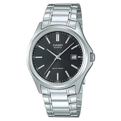 Afbeelding van Casio Gemengd analoog, digitaal, kwartshorloge met armband van roestvrij staal, zilver, modern, zilver., Modern