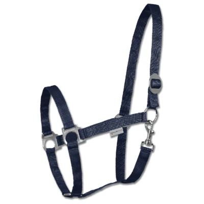 Afbeelding van Waldhausen Halster Perlon Blauw Paardenhalster Full