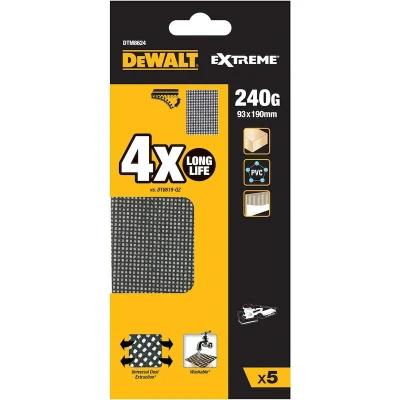 Afbeelding van Schuurgaas mesh met klittenband 93x 190 mm Set van 5 Dewalt