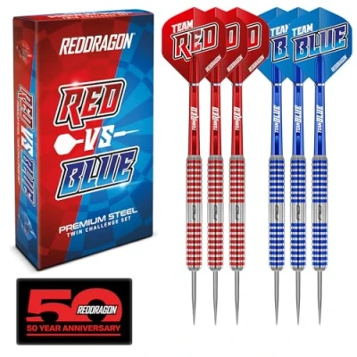 Afbeelding van Red DRAGON Team V Blue: Steeltip Tungsten Dartpijlen Professioneel 20 gram