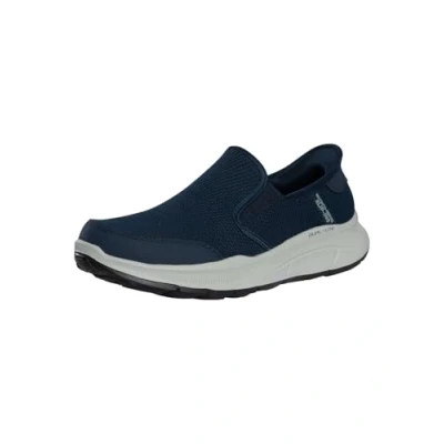Afbeelding van Skechers Slip ins Equalizer 5.0 Drayze Handsfree Sneakers voor heren, Navy Mesh Dura leer