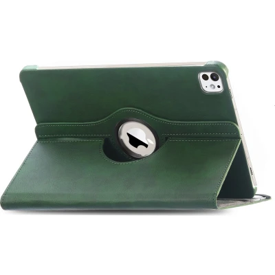 Afbeelding van iMoshion Tablet Hoes Geschikt voor iPad Pro 13 (2024) M4 360 Draaibare Bookcase Groen