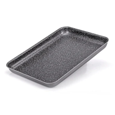 Image de ALLUFLON Tradition Italia Plat à pâtisserie basse antiadhésif 40 x 28 cm, aluminium, 100% fabriqué en Italie, Rectangulaire