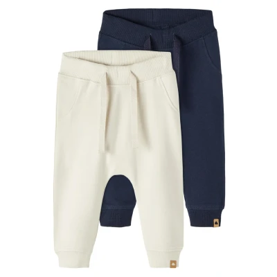 Afbeelding van Name it Nbntakki PANT Unisex 2 PACK Broek voor kinderen, Maat: 86, Dark blue/beige