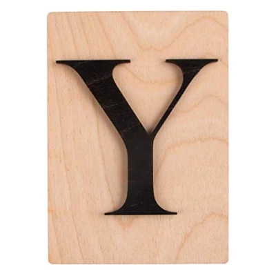 Afbeelding van Rayher letter Y, FSC Mix Credit, houten tegels 10,5 x 14,8 cm, 3D zwart, letters, 3 mm dik, op tegels, 63116576
