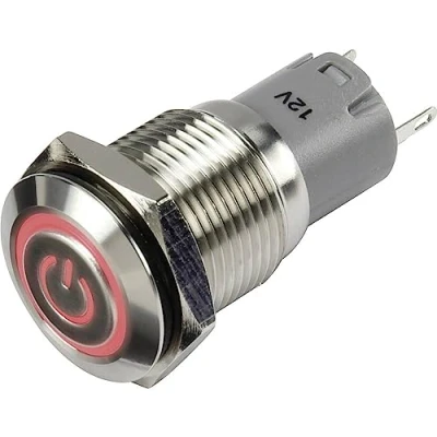Afbeelding van TRU COMPONENTS 1303024 LAS2GQF 11ZET/R/12V/S/P Drukschakelaar 48 V/DC 2 A 1x aan/aan Continu Rood IP65 1 stuk(s)