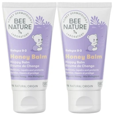 Afbeelding van Bee Nature Biologische Baby Change Cream Verlicht billenerytheem, irritatie en roodheid 99% natuurlijk YUKA 100/100 Kalmeert regenereert honingbalsem 2 stuks (2 x 50 ml)