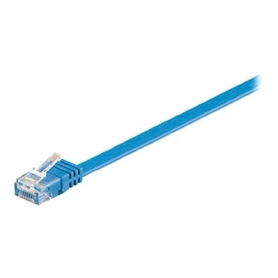 Image de goobay Cordon de raccordement RJ 45 (M) pour 50 cm UTP CAT 6 moulé, plat bleu