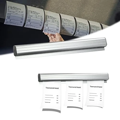Afbeelding van Controlehouder voor bankbiljetten aluminium wandhouder tickets, notitiestang om etiketten vast te houden, keuken, bar, kantoor, bestelling, 30 cm
