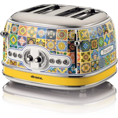Afbeelding van Ariete Positano 0156/OP Italiaans design broodrooster 4 sleuven 1630W 6 standen