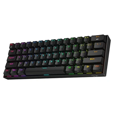Afbeelding van Redragon K530 Pro Draconic mechanisch toetsenbord, draadloos, 60% Bluetooth/bekabeld, 2,4 GHz, 61 toetsen, RGB gamingtoetsenbord met touch schakelaar, bruin voor Windows/Mac/Android