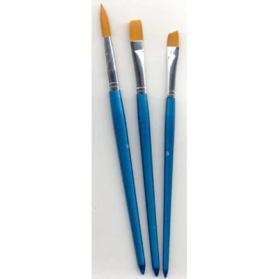 Afbeelding van 1 ST (1ST) Penselen set nylon 2x plat en 1x rond 3