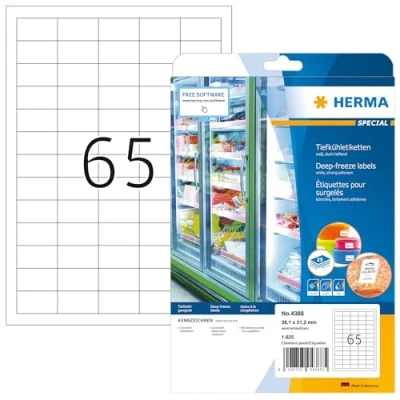 Afbeelding van HERMA Diepvriesetiketten wit 38.1x21.2 A4