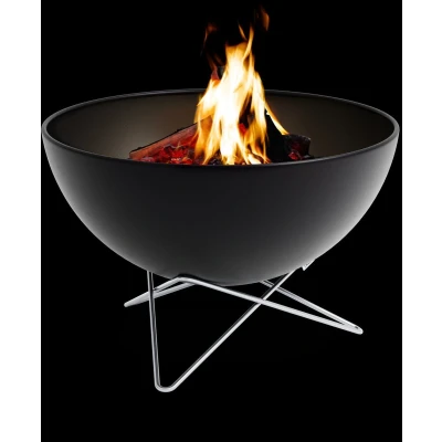 Afbeelding van Höfats Bowl 57 Vuurschaal met Standaard Laag Black / Stainless Steel