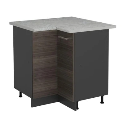 Afbeelding van Vicco Hoekkast R Line, Edel grijs/Antraciet, 75.6 cm WB Marmer