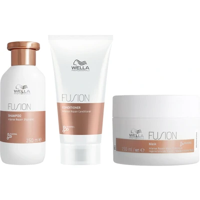 Afbeelding van Beschadigd haar pakket Wella Fusion Intense Repair bundel/set/pakket Haibu by Kapperskorting.com