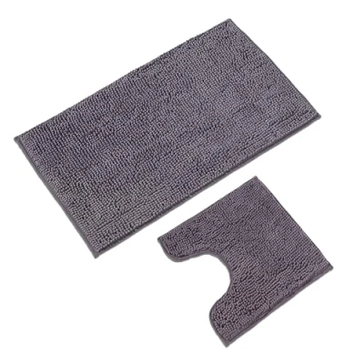 Afbeelding van WohnDirect Badmatten set 2 delig wc mat (45 x 45 cm), badmat (50 80 cm) antislip wasbaar badkamertapijt met uitsparing grijs