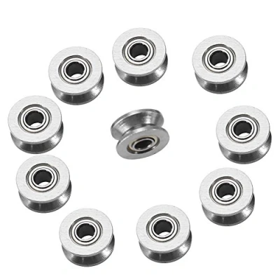 Afbeelding van Railkogellager, V624ZZ 4 x 13 6 mm miniatuur stalen V kanaalgeleider katrol met dubbel schild voor lineaire rail bewegingssysteem