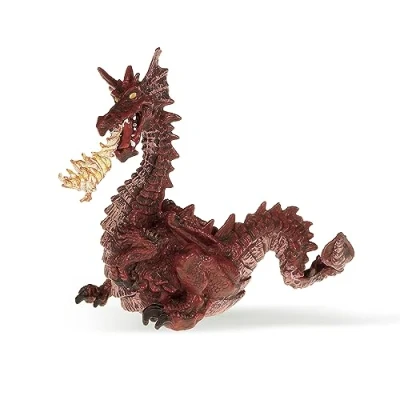 Afbeelding van Speelfiguur Fantasie Draak Met vlammen Rood