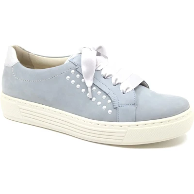 Afbeelding van Solidus, 32001 80311, Blauwe brede zachte dames sneakers met uitneembaar voetbed