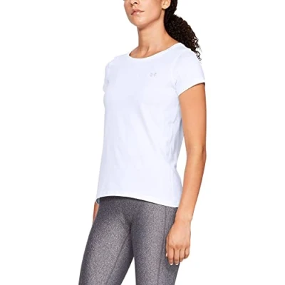 Afbeelding van Under Armour Sport Tshirt, Dames, Maat: Small, White/metallic silver