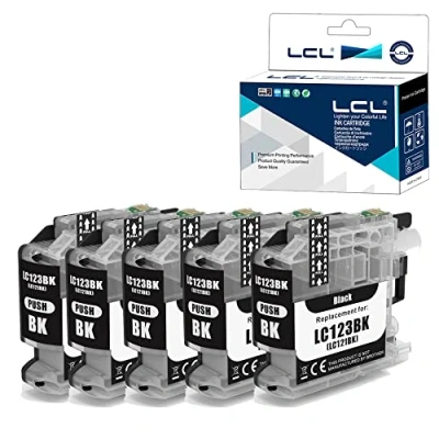 Afbeelding van LCL Inktcartridge compatibel met LC121 LC123 LC121BK LC123BK (5 zwart), vervanging voor Brother MFC J4410DW J4510DW J4610DW J4710DW J470DW J6920DW J870DW J245 J650DW 6720DW DCP J6520DW 4110DW