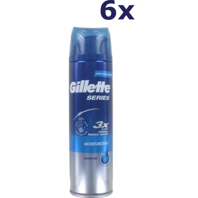 Afbeelding van Gillette Men Series Moisturising Shaving Gel 6 x 200 ml