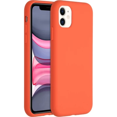 Afbeelding van Accezz Hoesje Geschikt voor iPhone 11 Siliconen Liquid Silicone Backcover oranje