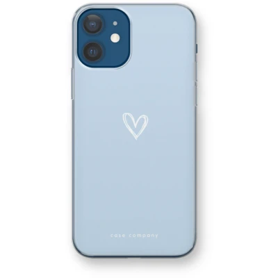 Afbeelding van Case Company® hoesje geschikt voor iPhone 12 Klein Hart Blauw Soft Cover Telefoonhoesje Bescherming aan alle Kanten en Schermrand