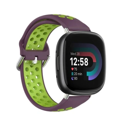 Afbeelding van Fitbit Versa 3 &amp; 4 / Sense 1 2 Sport editie Large Paars + groen