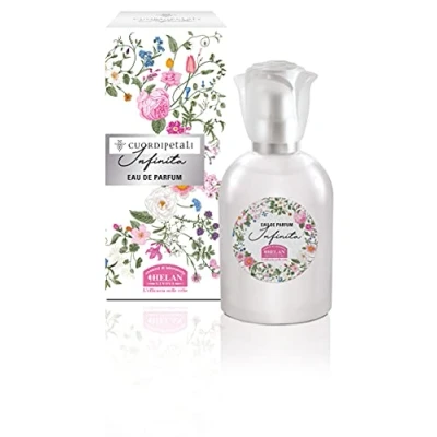 Afbeelding van Helan, Hart van bloemblaadjes, Infinita, parfum voor dames, eau de parfum, citrusachtig, fruitig en bloemig, met roze grapefruit zwarte bes, 50 ml, gemaakt in Italië