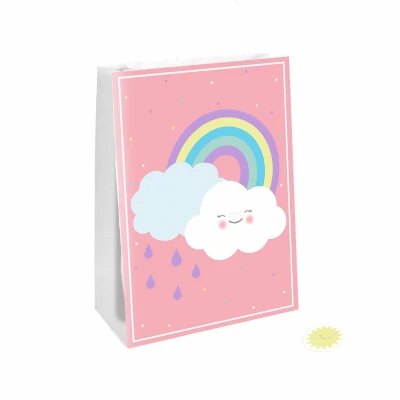 Image de Papier arc en ciel et nuage avec autocollants 15x21cm 4 pièces