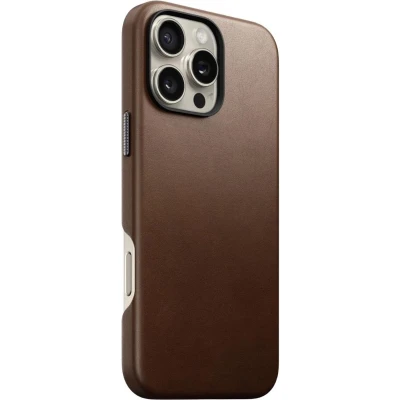 Afbeelding van Nomad Traditional Leather Case iPhone Pro Max Mag Hoesje bruin