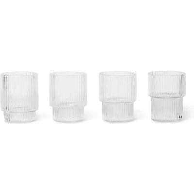 Afbeelding van Ferm Living Ripple Kleine Borrelglazen Set van 4 smoked grey