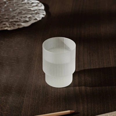 Afbeelding van ferm LIVING Ripple Drinkglazen Set van 4 Frosted