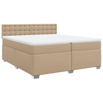 Afbeelding van vidaXL Boxspring met matras kunstleer cappuccinokleurig 200x200 cm
