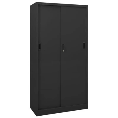 Afbeelding van Kantoorkast met schuifdeuren 90x40x180 cm staal antracietkleur