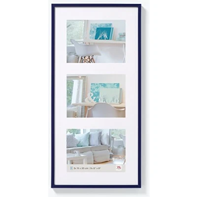 Image de walther design cadre photo bleu 3x 10x15 cm galerie avec passe partout, plastique New Lifestyle KV315L