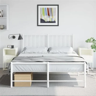 Afbeelding van Nachtkastjes 2 st 36x39x60,5 cm staal wit