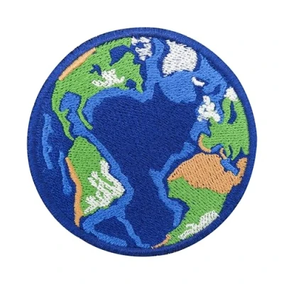 Afbeelding van Finally Home klittenbandpatch Wereldbol patroon klittenbandpatches planeet aarde Outdoor NASA badge Ronde