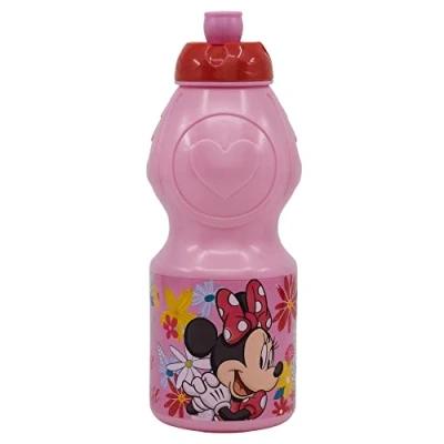 Afbeelding van Minnie Mouse kinderwaterfles van kunststof met druppelsluiting, 400 ml