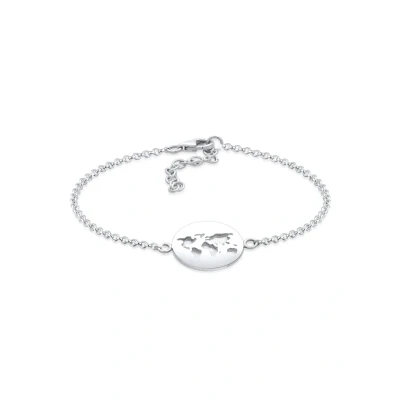 Afbeelding van Elli Globe Armband, Dames, Maat: 17, Silver